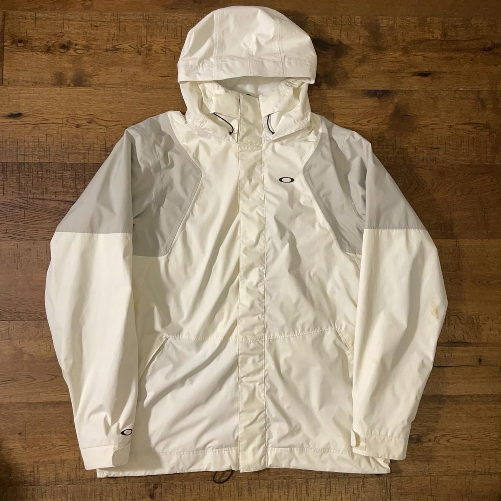 Oakley Soft Shell Jacket Mens XXL White Gorpcore Techwear Vintage Y2K Ski Hooded